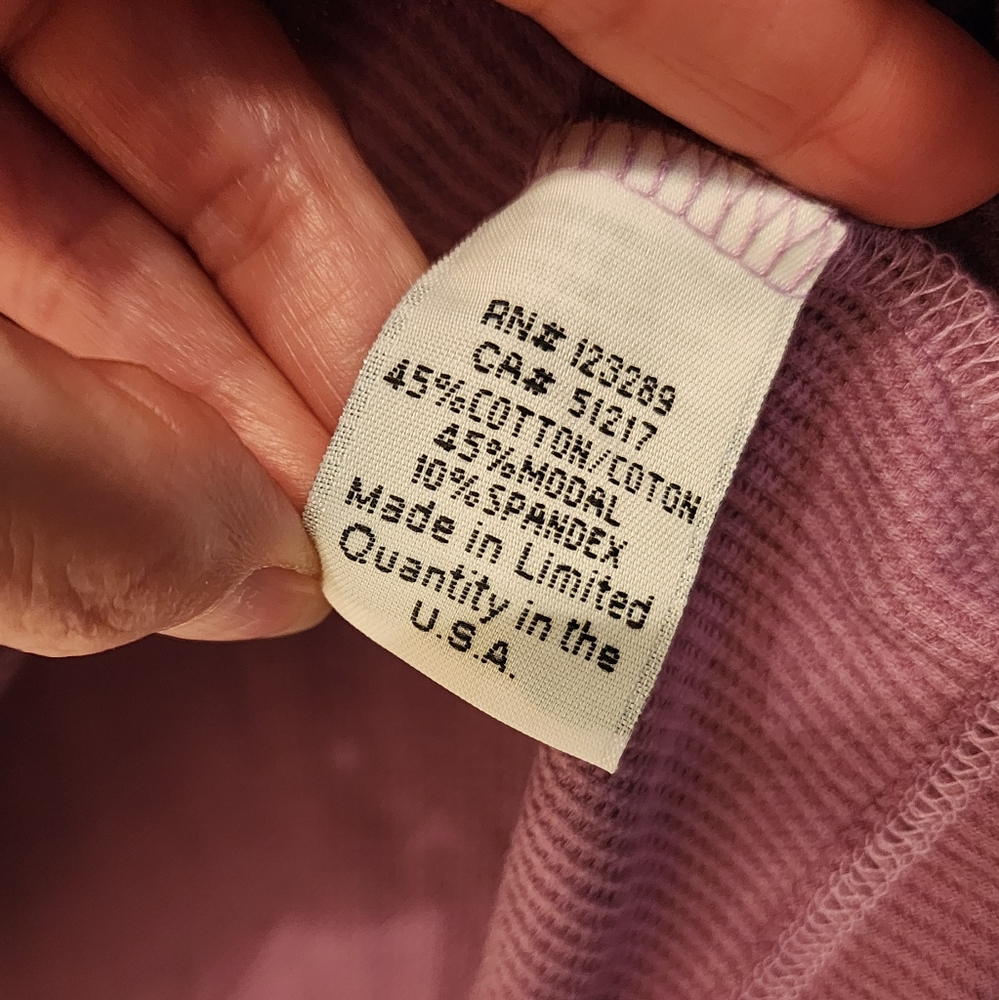 LAUREN Moshi Long Sleeve waffle knit  thermal in Mauve Purple Sizd SM and LG - Picture 10 of 10